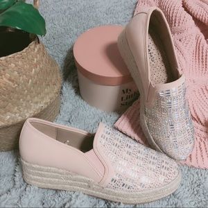 In Stock! NEW Blush Pink Beaded Espadrilles